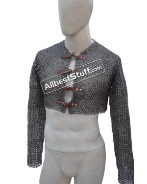 Stainless Steel Rust Proof Half Chain Mail Shirt with Fasteners